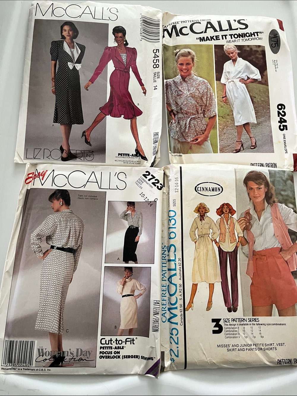 4 Vintage Uncut Sewing Patterns McCall's Women's Midi Dress Pattern Collection